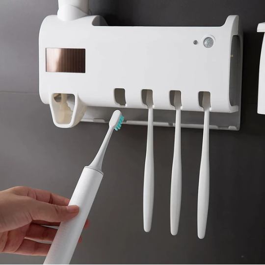 UV Light Toothbrush Cleaner & Toothpaste Dispenser