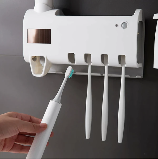 UV Light Toothbrush Cleaner & Toothpaste Dispenser