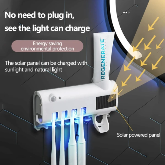 UV Light Toothbrush Cleaner & Toothpaste Dispenser