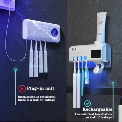 UV Light Toothbrush Cleaner & Toothpaste Dispenser