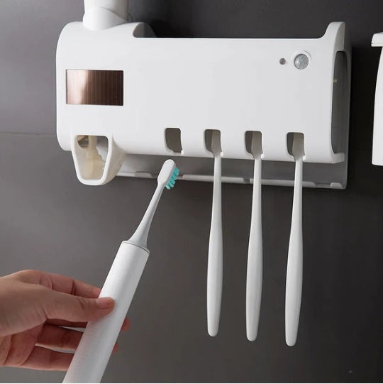UV Light Toothbrush Cleaner & Toothpaste Dispenser